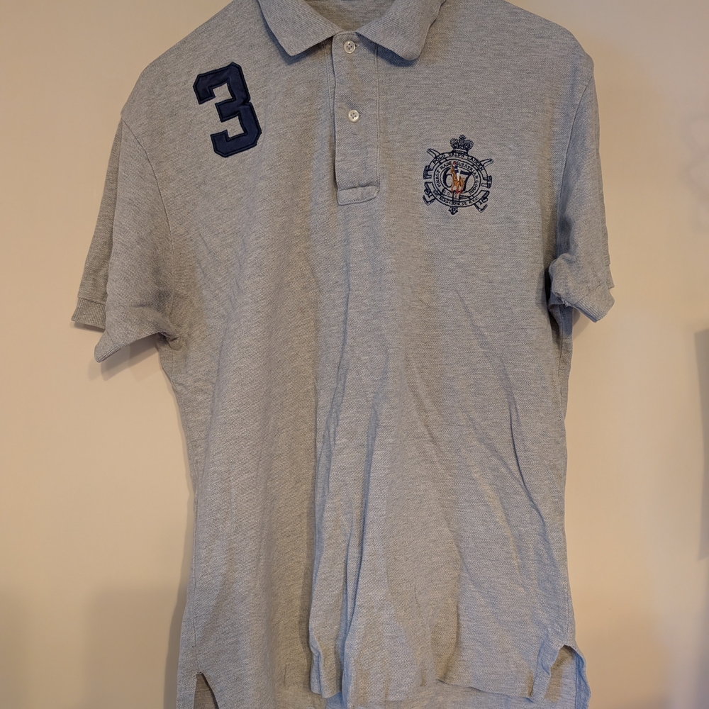 Polo by Ralph Lauren Light Gray Polo with Navy Accents